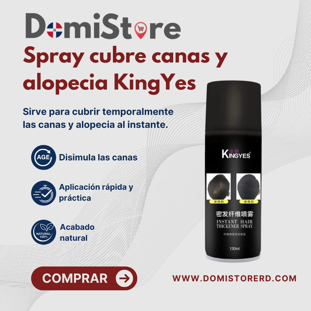 ¡Spray Capilar KingYes – Dile adiós a las canas y la calvicie al instante!