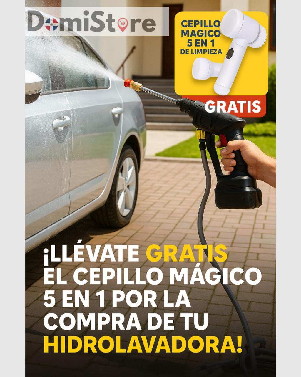 Compra la Hidrolavadora Inalambrica de alta presión y llévate el cepillo mágico 5 en 1 completamente GRATIS