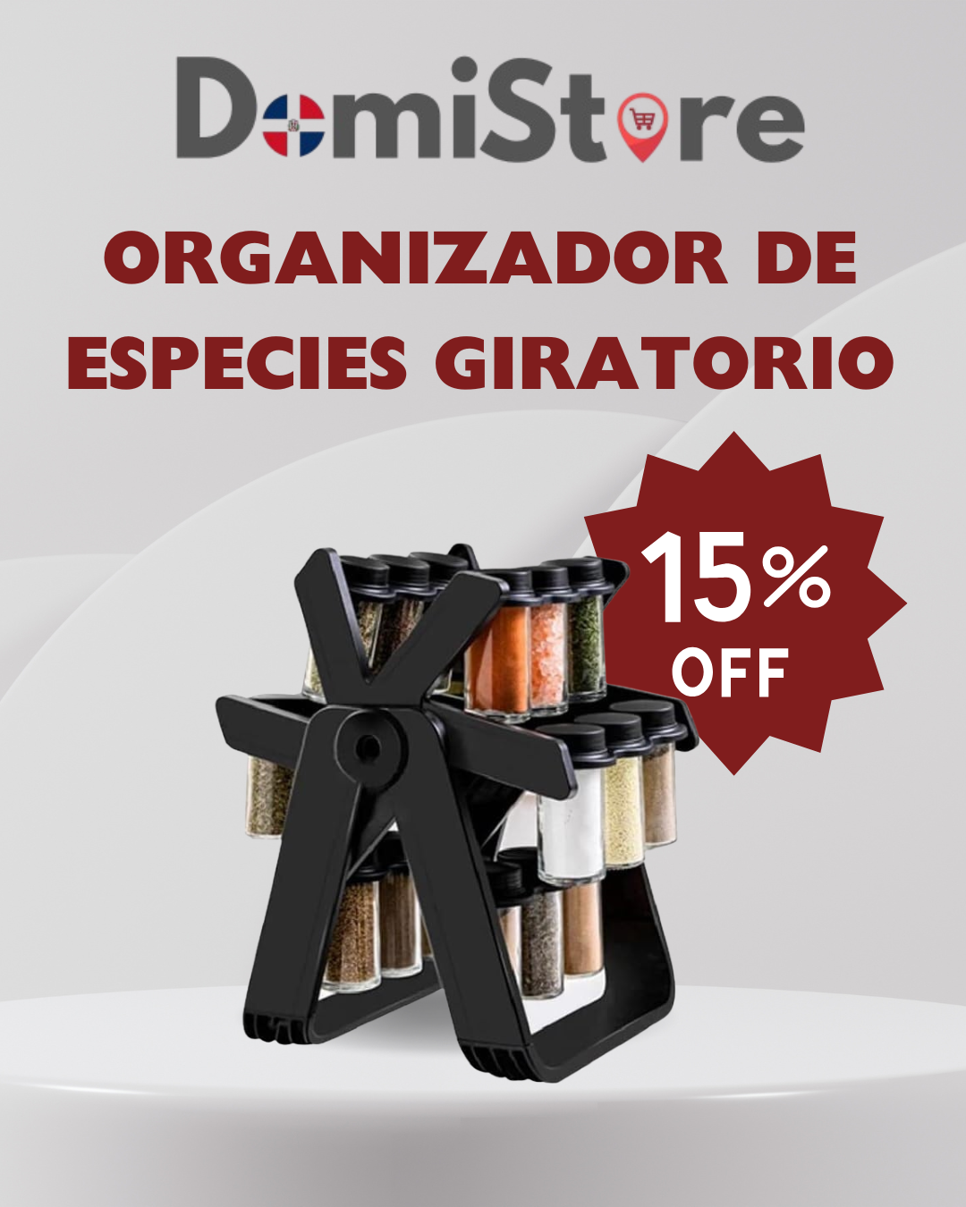 Organizador de especias giratorio 360°