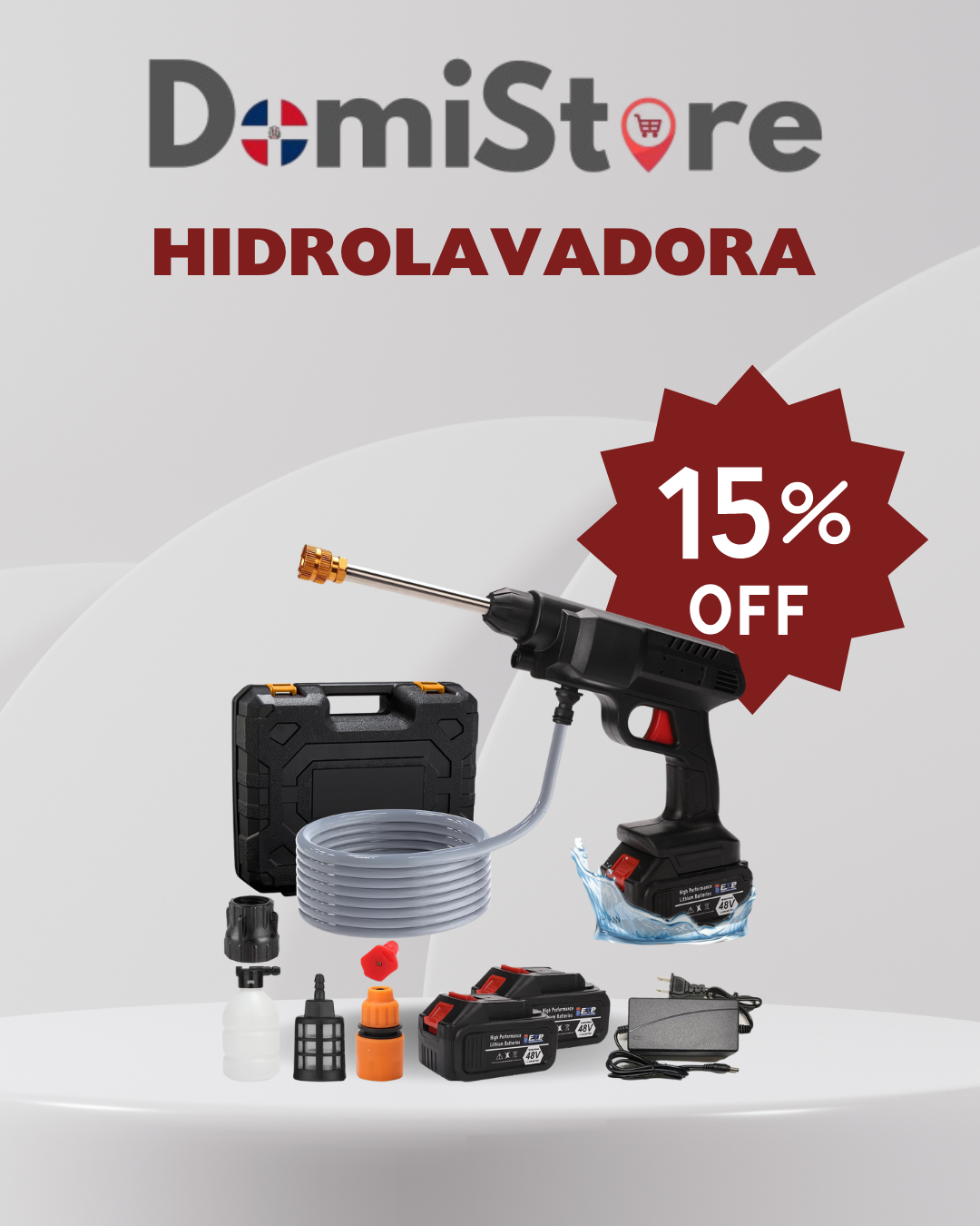 Compra la Hidrolavadora Inalambrica de alta presión y llévate el cepillo mágico 5 en 1 completamente GRATIS