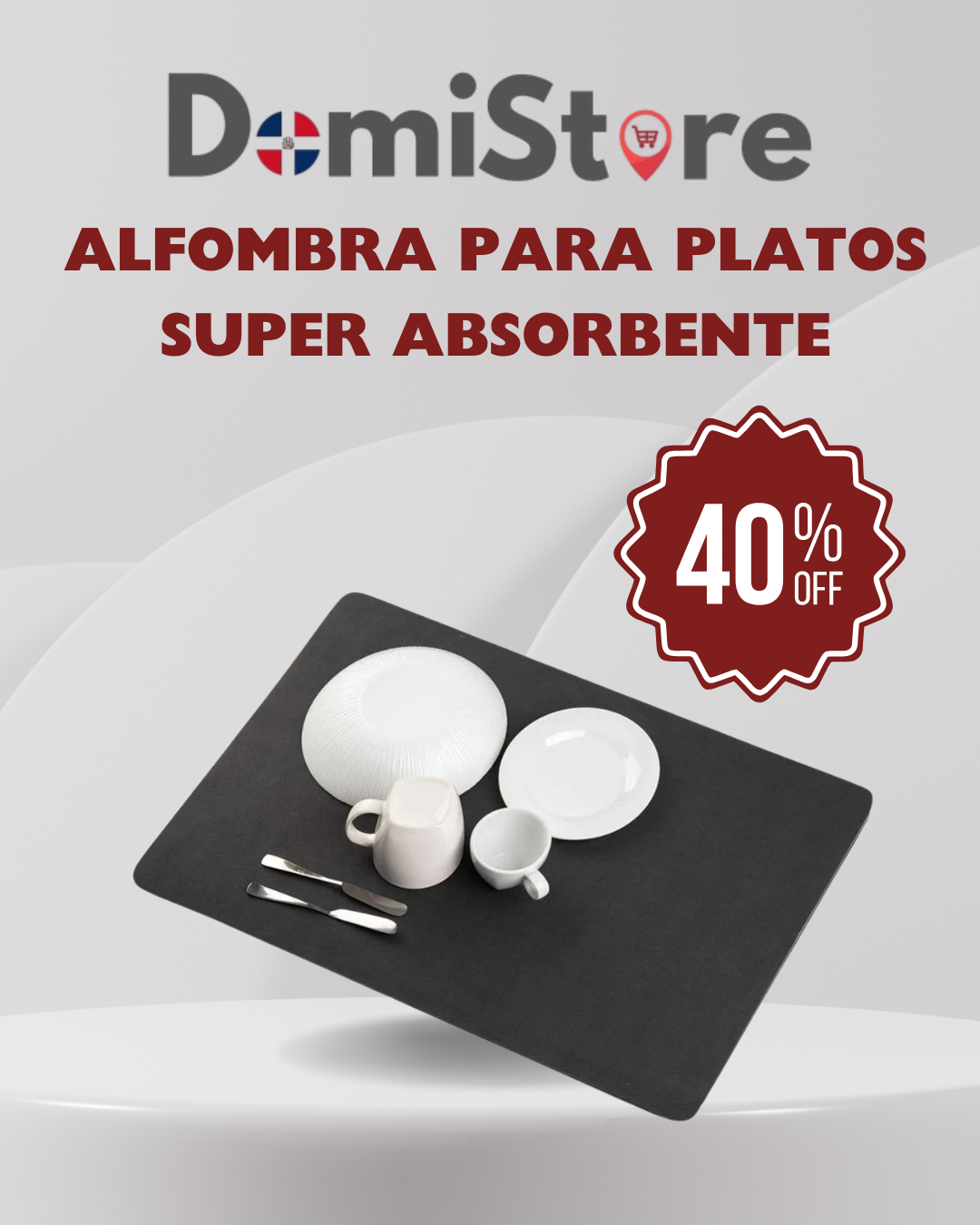 Alfombra para platos super absorbente