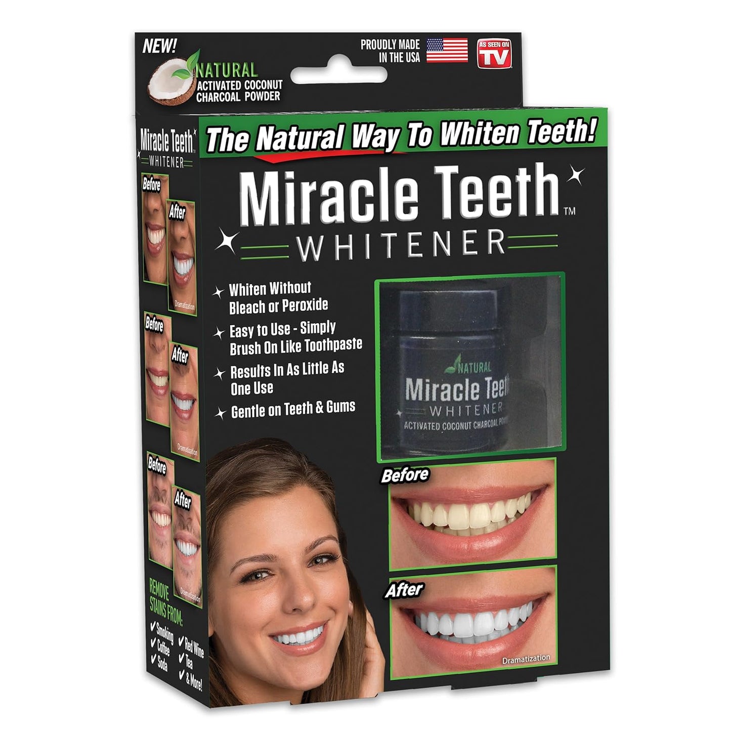 Blanqueador dental en Polvo Miracle Teeth Whitener