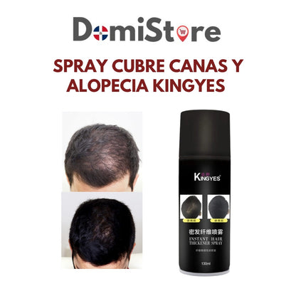 ¡Spray Capilar KingYes – Dile adiós a las canas y la calvicie al instante!