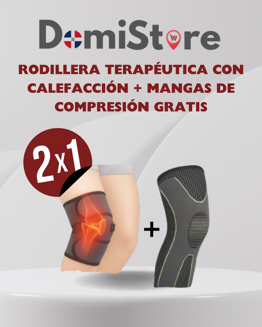 Rodillera terapéutica con calefacción + Mangas de compresión GRATIS
