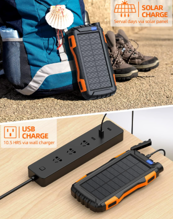 ¡El Poder del Sol! Cargador Portátil Solar 8000mAh con Carga Rápida y Linterna LED Integrada