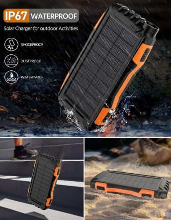 ¡El Poder del Sol! Cargador Portátil Solar 8000mAh con Carga Rápida y Linterna LED Integrada